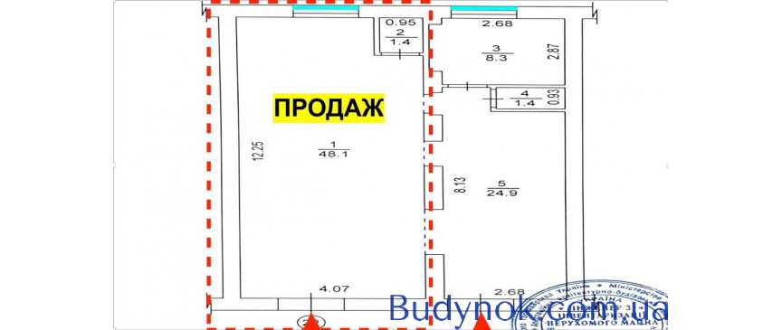  Продаж фасадної торгової площі 50м2 з орендарем, вул.Севастопольська
