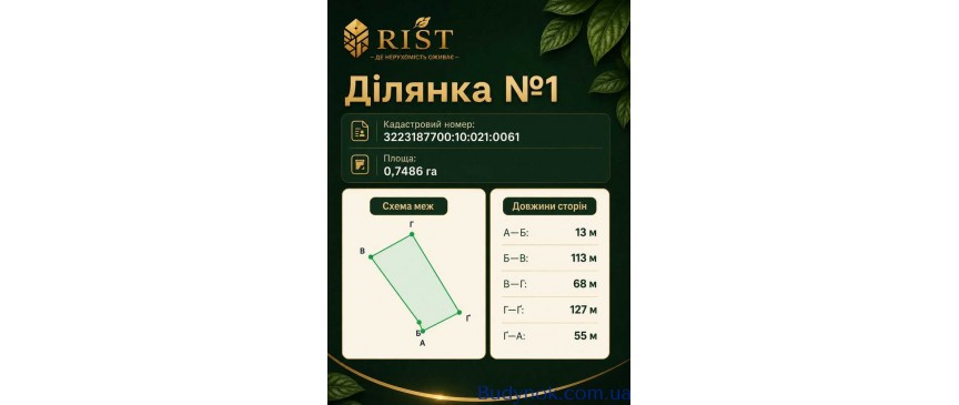 продаж ділянка під житлову забудову Обухівський, Старі Безрадичі, 135000 $
