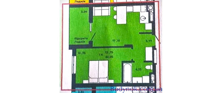 Продається 1-кімнатна квартира в новобудові  
