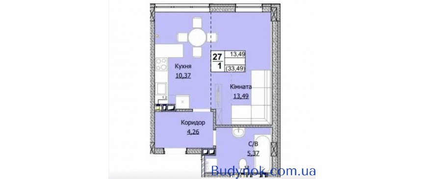 продаж 1-к квартира Києво-Святошинський, Гостомель, 25000 $