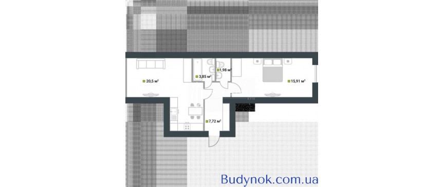 продаж 1-к квартира Києво-Святошинський, Буча, 38000 $